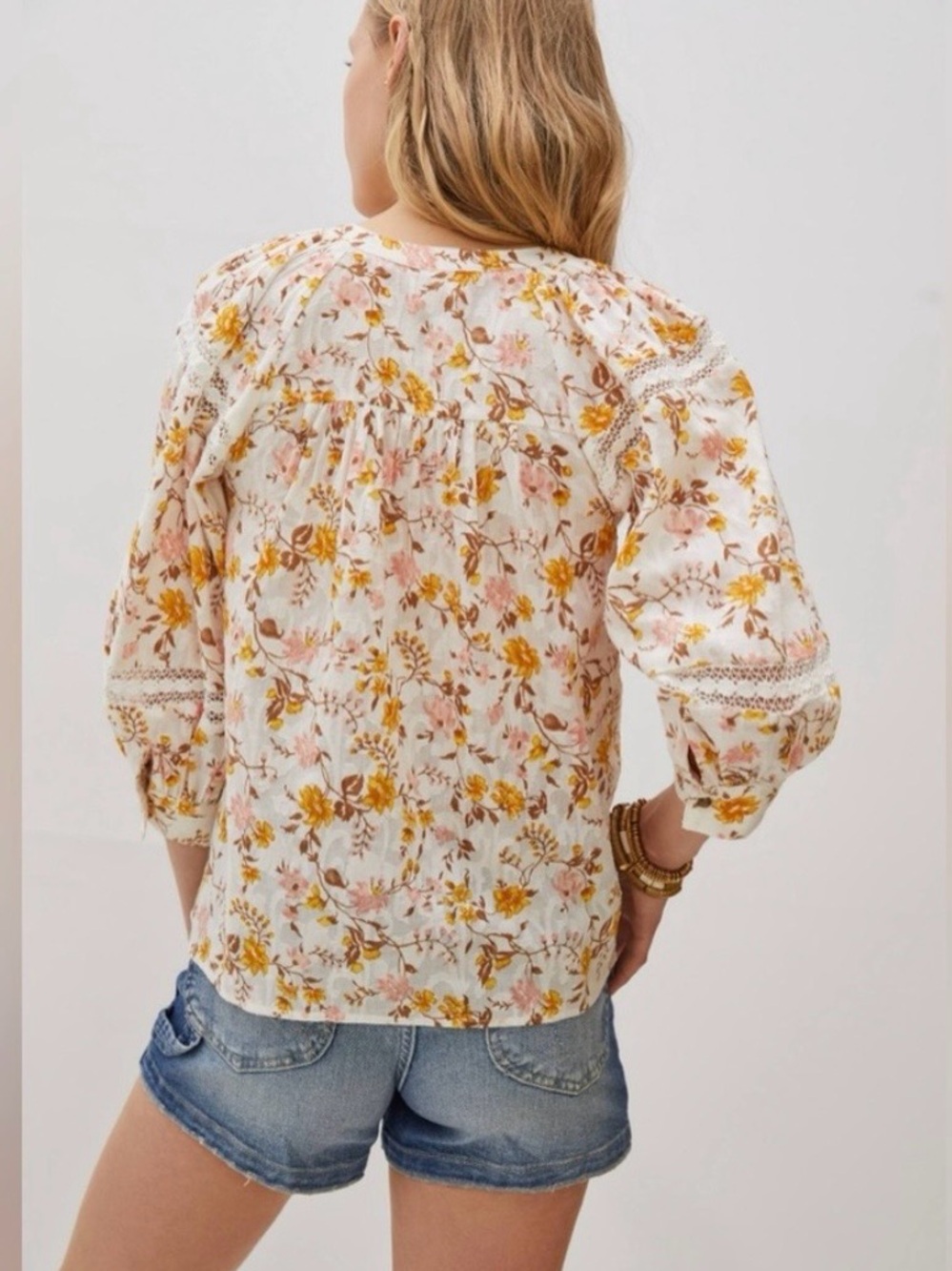 By Anthropologie Floral Peasant Blouse - Picture 2 of 13